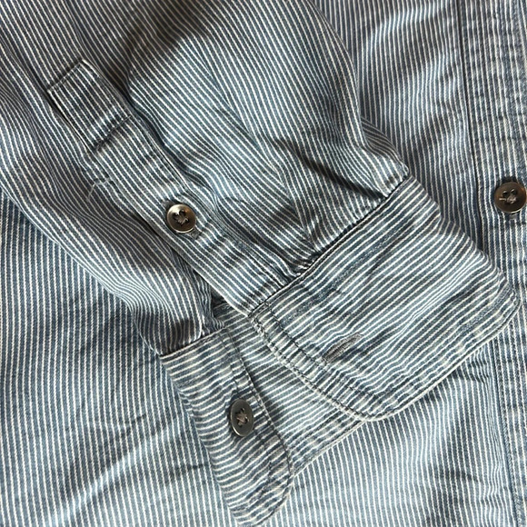 Chaps Lyocell striped denim style button down - Picture 5 of 9